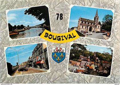 Carte Postale - 78 - Bougival - Multivues - Blasons - Automobiles - CPM - Flamme Postale de Bougival - Voir Scans Recto-