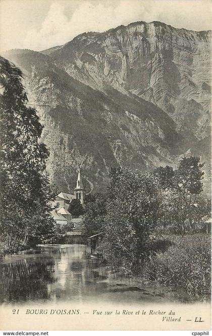 CPA Bourg d'oisans Vue sur la Rive et le Rocher du Villard