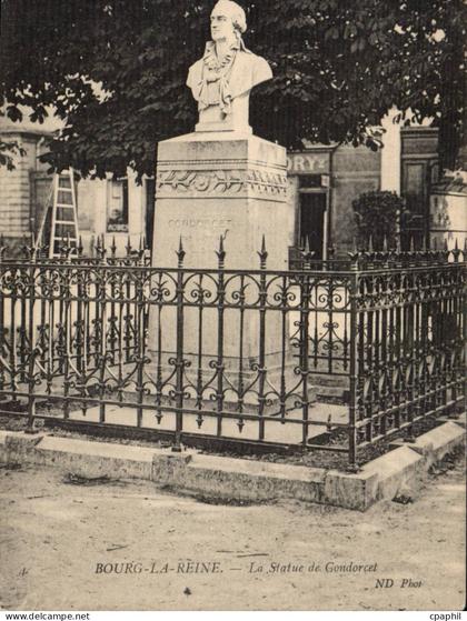 Bourg la Reine CPA La statue de Condorcet