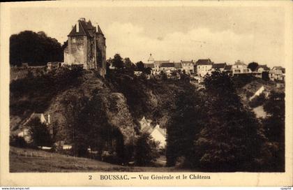 CPA Boussac Vue Generale Et Le Chateau