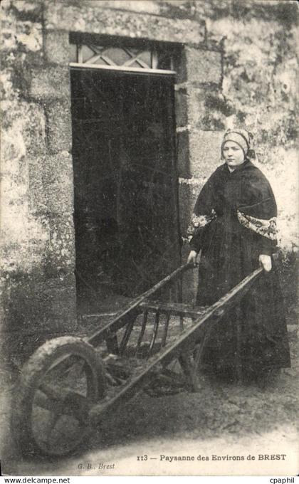 CPA Brest Paysanne des Environs de Brest Folklore Costume