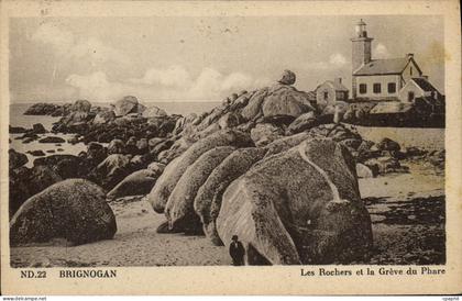 CPA Brignogan Les Rochers Et La Greve Du Phare