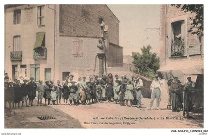 CAR-ACHP13-0838-66 - CABESTANY - La place et la fontaine