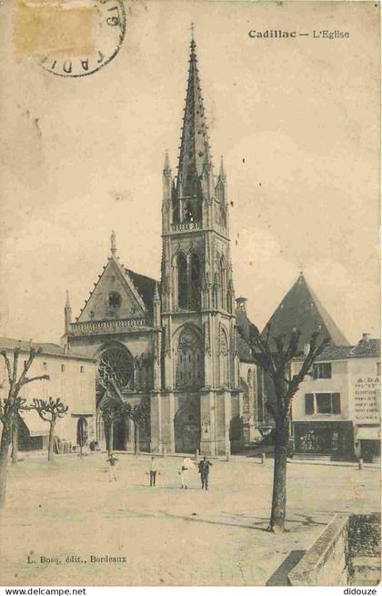 33 - Cadillac - L'Eglise - Animée - CPA - Voir Scans Recto-Verso
