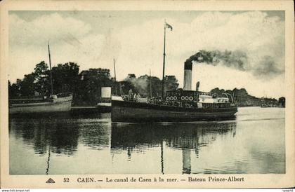 CPA Caen Le Canal de Caen a la Mer Bateau Prince Albert