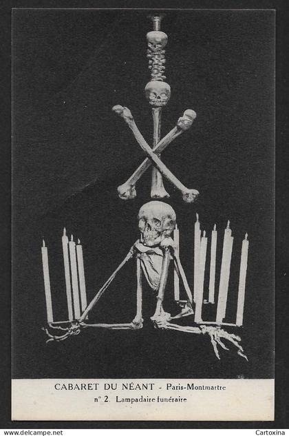 Cabaret du Néant Paris Montmartre Restaurant à thème horreur et macabre postcards not used