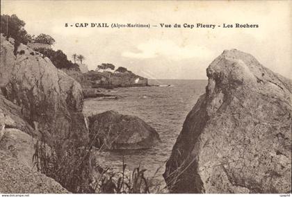 CPA Cap d'Ail Alpes Maritimes Vue du Cap Fleury Les Rochers