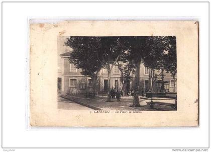 11 CAPENDU Place, Mairie, animée, Fontaine, ed ? 5, 1915 *** ETAT ***