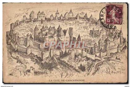 Carcassonne - La Cite - Illustration - CPA