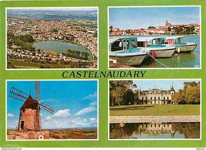 Carte Postale - 11 - Castelnaudary - Multivues - Moulin à vent - Bateaux - Flamme Postale de Castelnaudary - CPM - Voir