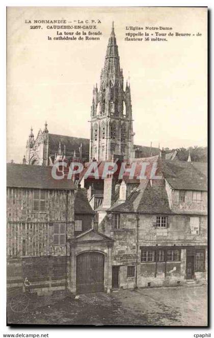 CAudebec en CAux CPA L'eglise Notre Dame La tour de la facade la cathedrale de Rouen