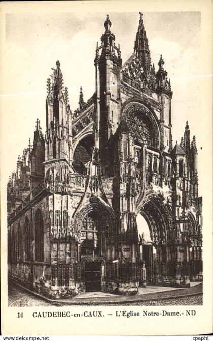 CPA Caudebec en Caux L Eglise Notre Dame