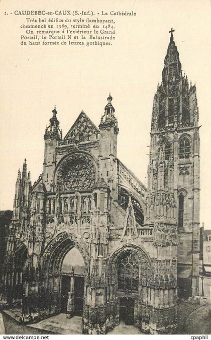 CPA Caudebec en Caux S Inf la Cathedrale