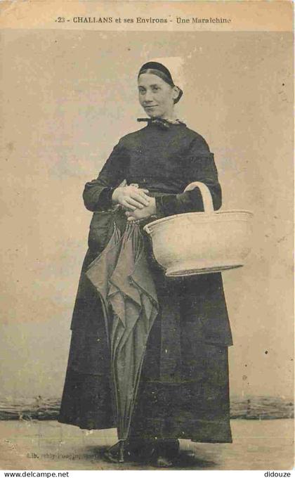 Carte Postale Ancienne - 85 - Challans - et ses environs - Une Maraichine - Correspondance - Animée - Femme - Folklore -