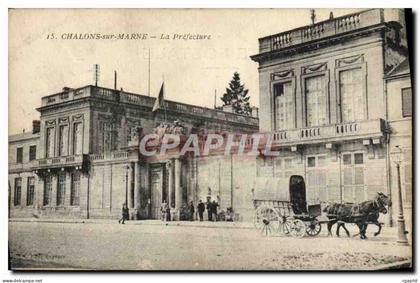 CPA Chalons Sur Marne La Prefecture Caleche Chevaux