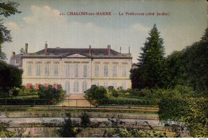 CPA Chalons sur Marne La prefecture Cote jardin
