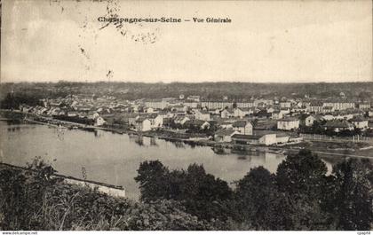 Champagne sur Seine CPA Vue generale