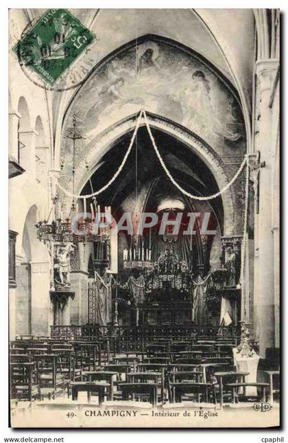 CPA Champigny Interieur de L'Eglise