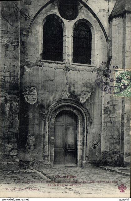 CPA Champigny Portail de l'eglise