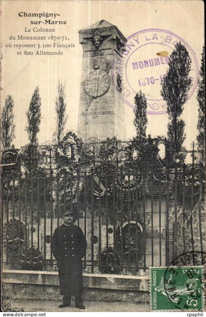 CPA Champigny sur Marne La Colonne Du Monument 1870 1871 Militaria