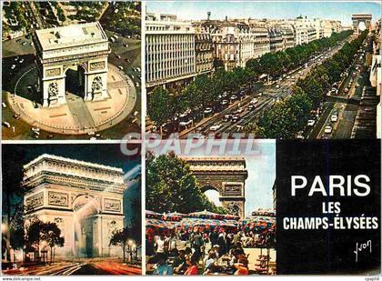 CPM Paris Les Champs Elysees L'Arc de Triomphe L'Avenue des Champs Elysees