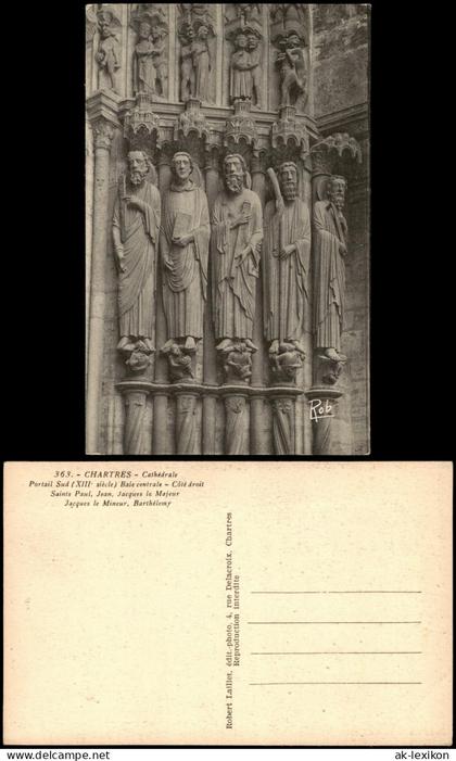 Chartres Cathédrale von Chartres - Südportal, zentrale Bucht (rechte Seite) 1920