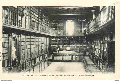 38 - La Grande Chartreuse - intérieur du Couvent de la Grande Chartreuse - Bibliothèque - CPA - Voir Scans Recto-Verso