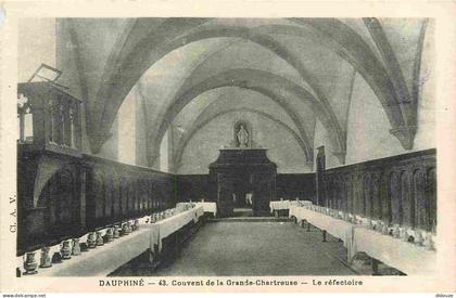 Carte Postale - 38 - La Grande Chartreuse - intérieur du Couvent de la Grande Chartreuse - Réfectoire - CPA - Etat abimé