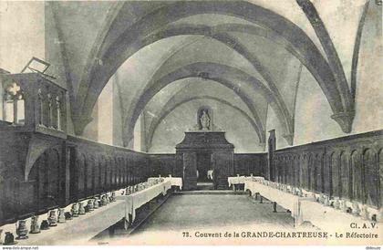 Carte Postale Ancienne - 38 - La Grande Chartreuse - intérieur du Couvent de la Grande Chartreuse - Le Réfectoire - CPA