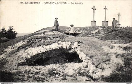 CPA En Morvan Chateau chinon Le Calvaire