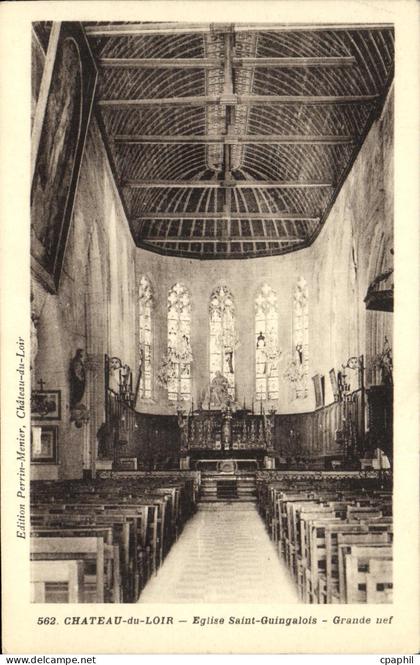 CPA Chateau du Loir Eglise Saint Guingalois Grande nef