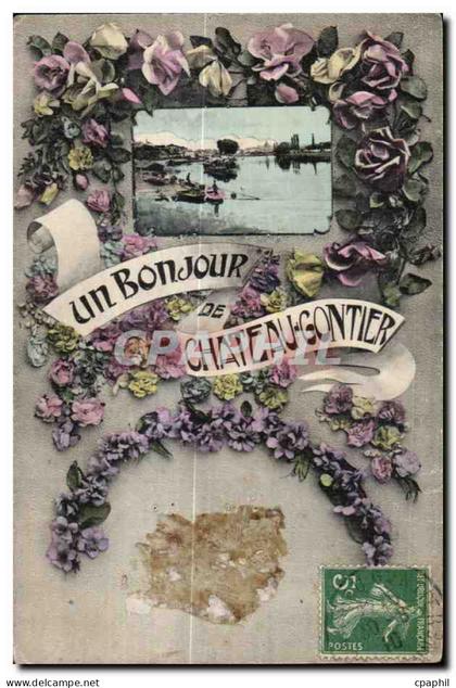 CPA Un Bonjour Chateau Gontier