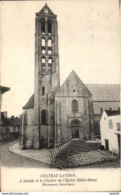 CPA Chateau Landon L Abside et le Clocher de l Eglise Notre Dame