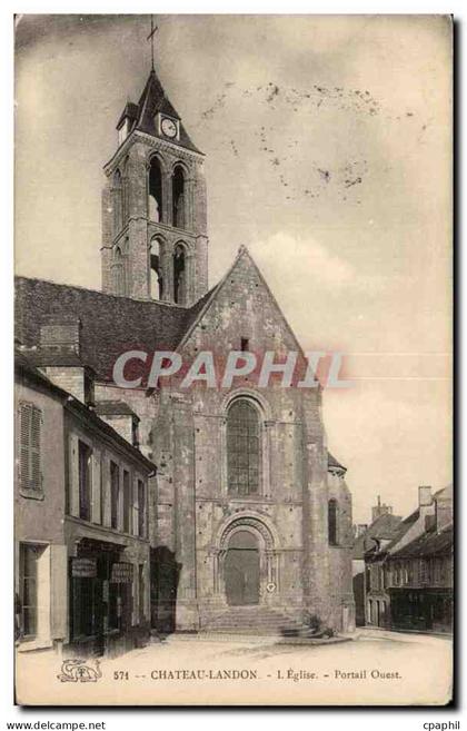 CPA Chateau Landon L eglise Portail Ouest