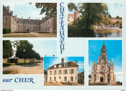 CPM  Chateauneuf sur Cher (Cher) La Mairie La Basilique N D des enfants