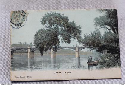 Cpa 1906, Chatou, le pont, Yvelines 78