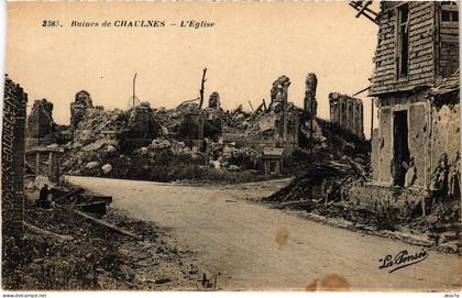 CPA Ruines de Chaulnes eglise (1503257)