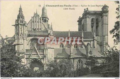 CPA Chaumont en Vexin Oise Eglise St Jean Baptiste Cote Nord