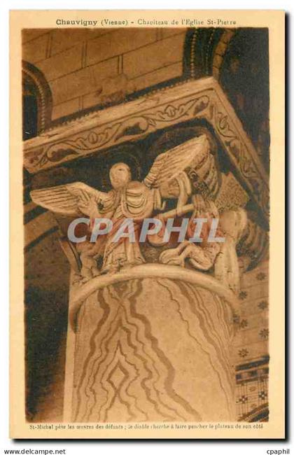 CPA Chauvigny Vienne Chapiteau de L'eglise St Pierre