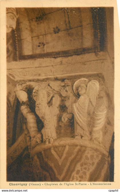 CPA Chauvigny Vienne Chapiteau de L'eglise St Pierre l'Annonciation