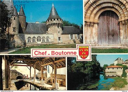 Carte Postale - 79 - Chef-Boutonne - Multivues - Lavoir - Blasons - Flamme Postale de Chef-Boutonne - CPM - Voir Scans R