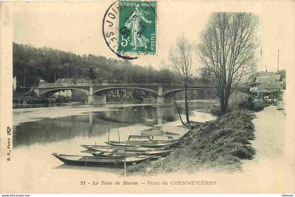 Carte Postale Ancienne - 94 - Chennevieres sur Marne - Le Tour de Marne - Pont de Chennevières - Précurseur - CPA - Obli