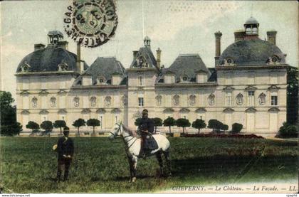 Cheverny CPA Le chateau La facade Cheval Hippisme
