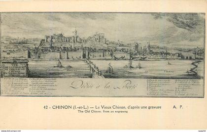 CPA Chinon I et L Le Vieux Chinon d'apres une gravure