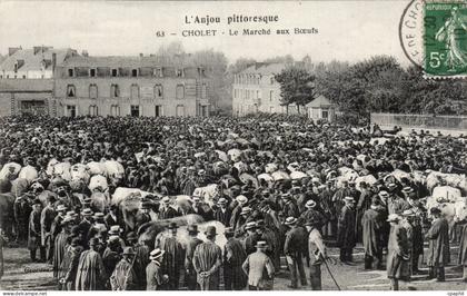 CPA Anjou Cholet Le marche aux boeufs TOP
