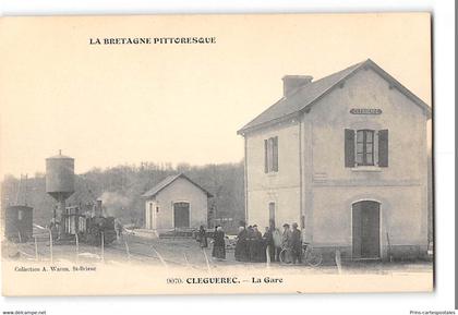 CPA 56 Cleguerec La Gare Train