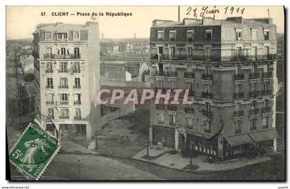 CPA Clichy Place de la Republique