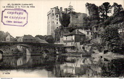 Clisson CPA Le chateau et le pont de ville