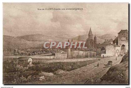 Cluny - Vue de Cluny d apres une ancienne gravure - CPA