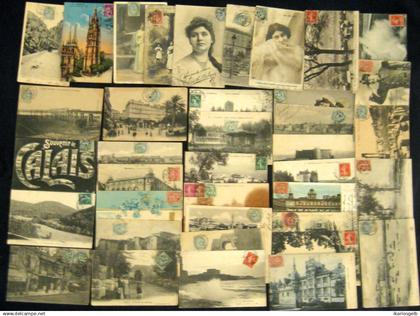 FRANCE ~1905-1912 vielle collection 38 cartes postales toutes AVEC timbre verso, sur le photo